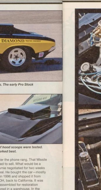 Period-source engine-bay imagery from the owner-linked Mopar Action article