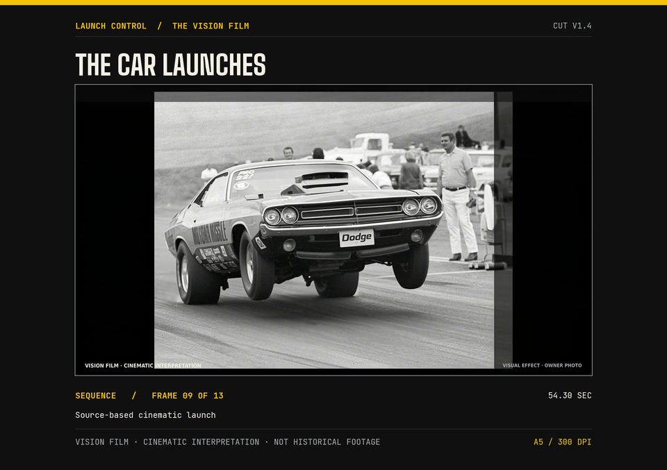 The car launches
